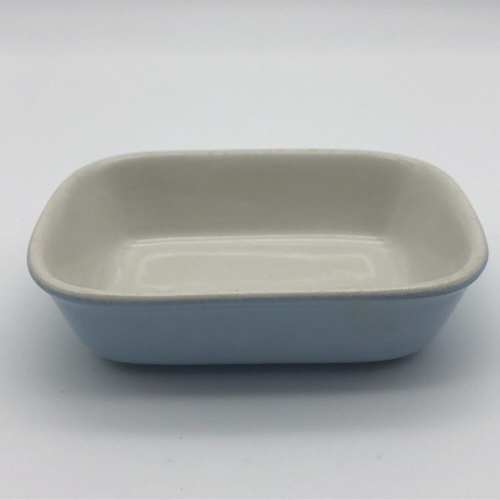 VINTAGE Hall Au Gratin Dish Blue White 420 CA 722 UAL United Airlines 6 in